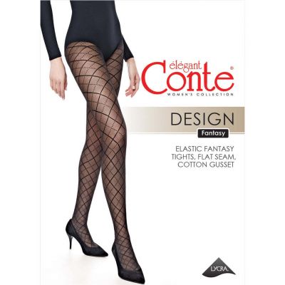 Conte Tights Design - Diamond Pattern and a Mesh Effect Fantasy Women Pantyhose